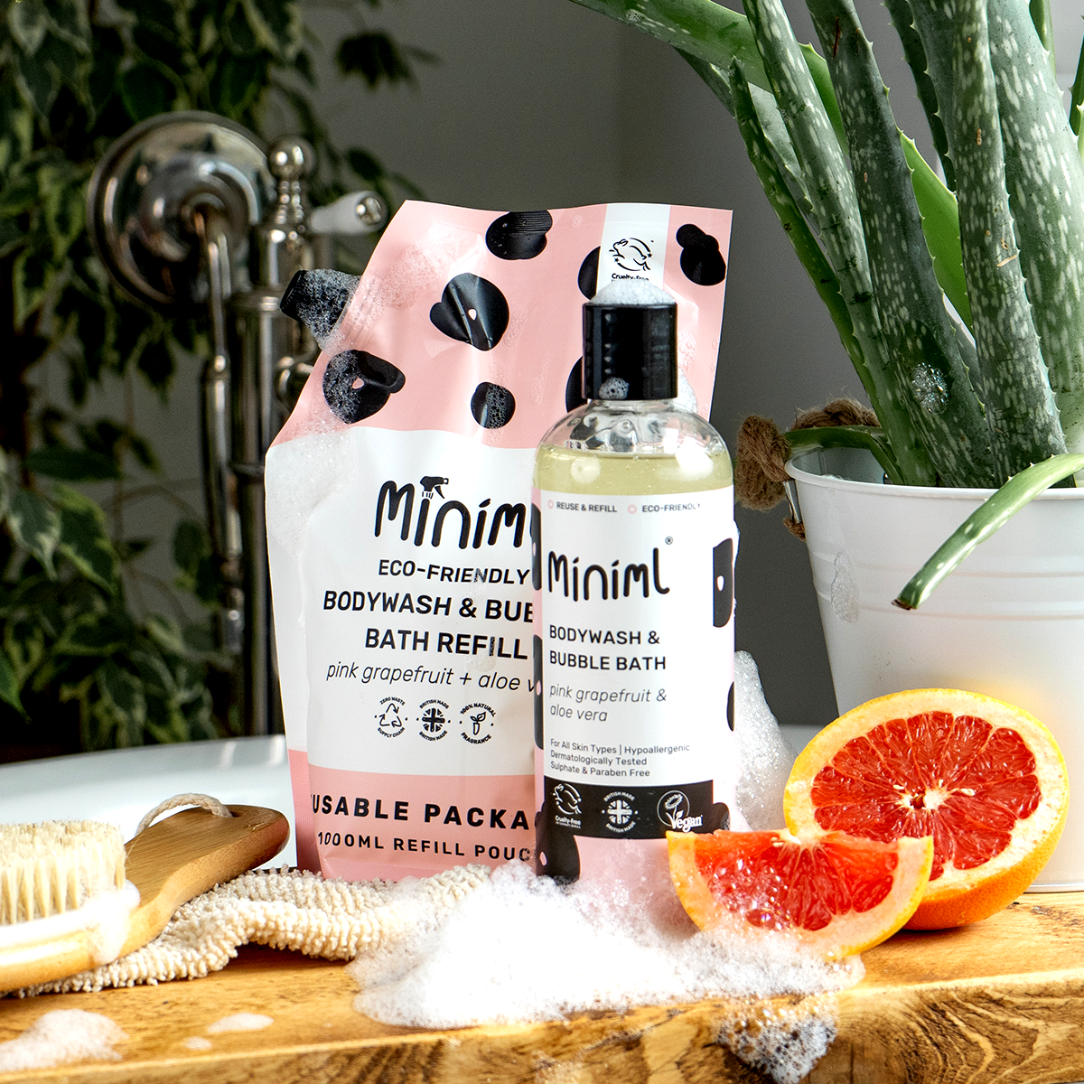 Bodywash + Bubblebath - Pink Grapefruit + Aloe Vera