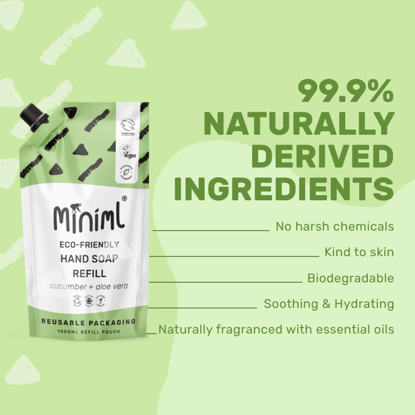 Hand Soap - Cucumber + Aloe Vera - 1L Refill Set