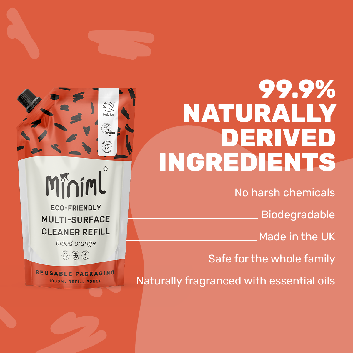 Multi-Surface Cleaner - Blood Orange - 1L Refill Set