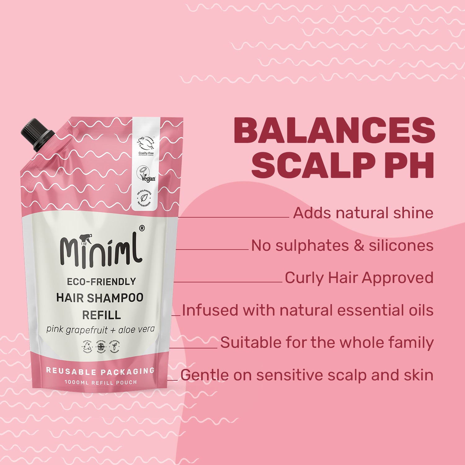 Balancing Shampoo - Pink Grapefruit + Aloe Vera - 1L Refill