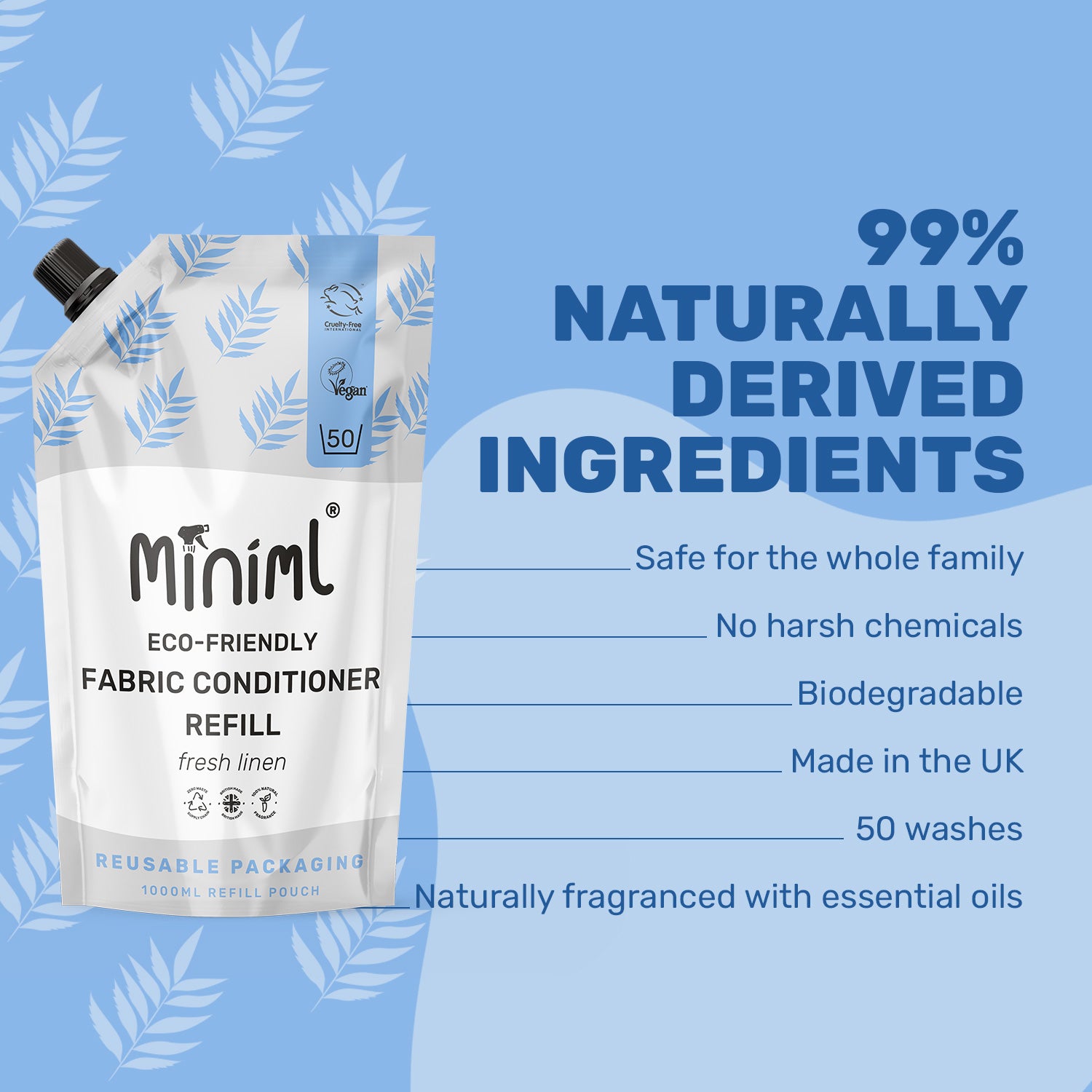 Fabric Conditioner - Fresh Linen - 1L Refill (50 Washes)