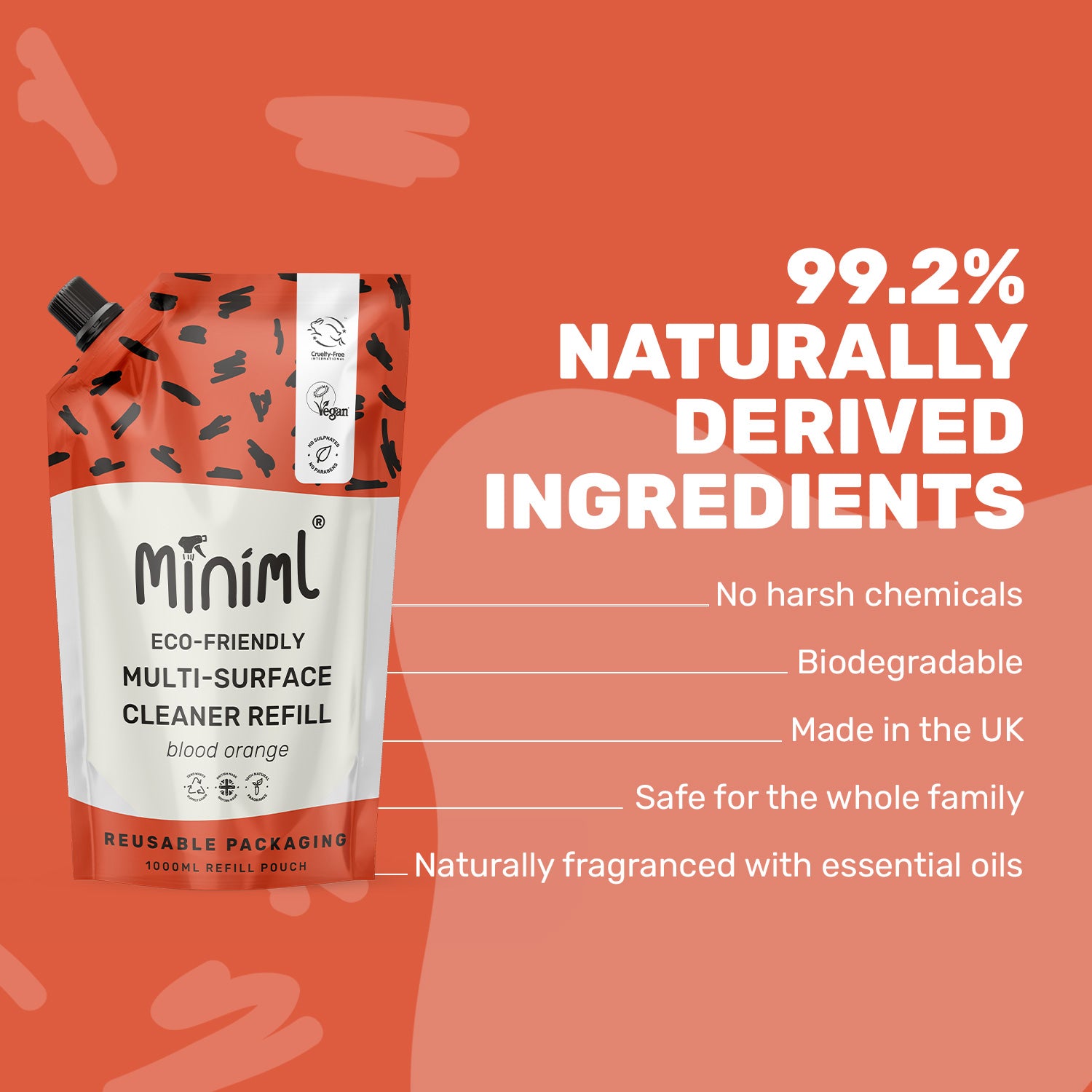 Multi-Surface Cleaner - Blood Orange - 1L Refill Set