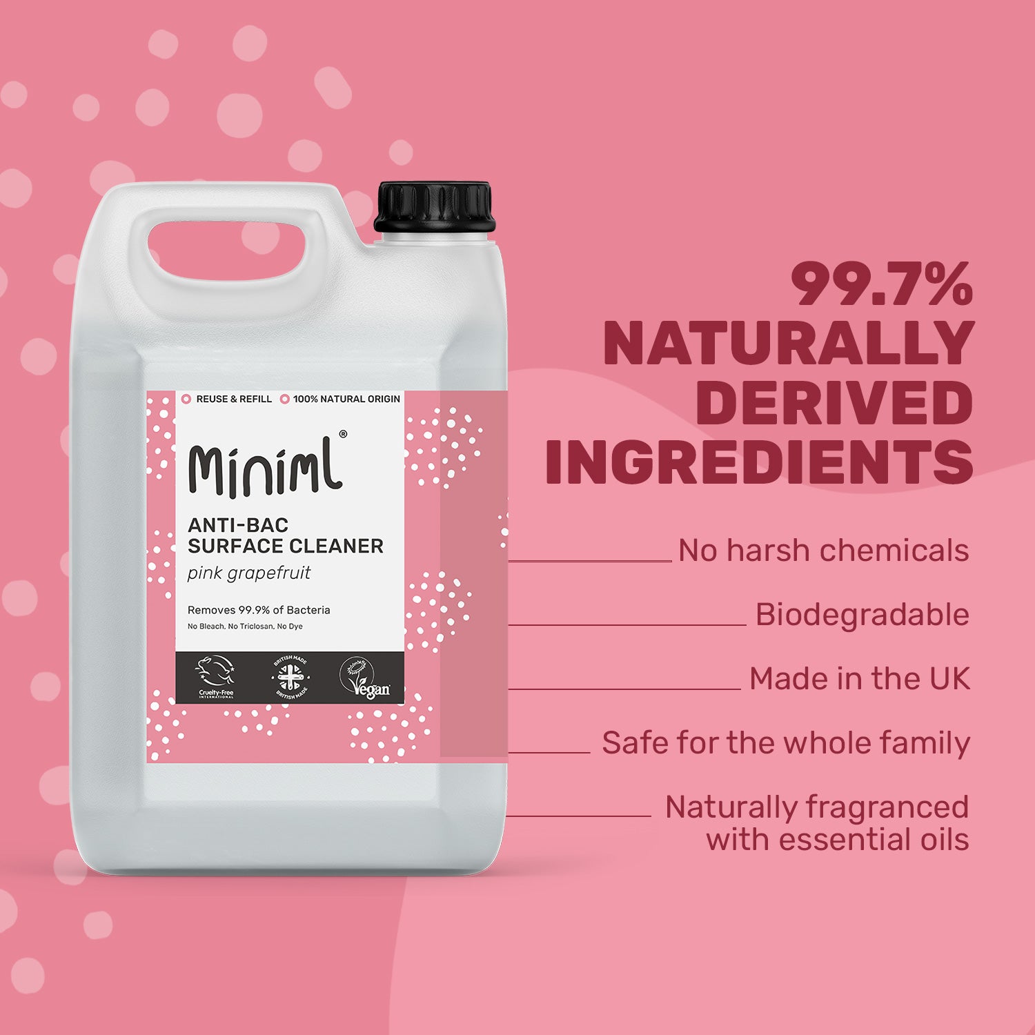 Anti-Bac Surface Cleaner - Pink Grapefruit - Bulk Refill