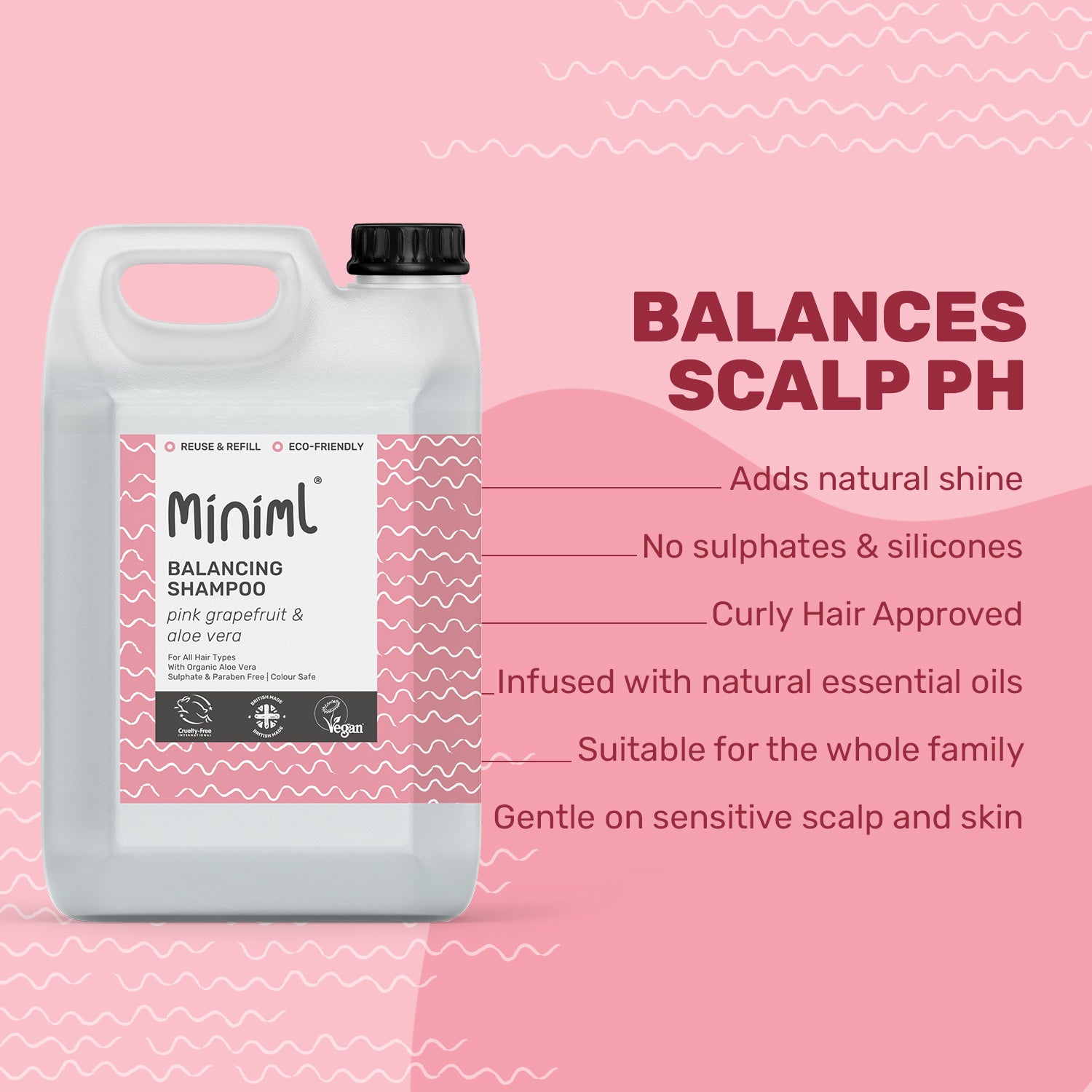 Balancing Shampoo - Pink Grapefruit + Aloe Vera - Bulk Refill