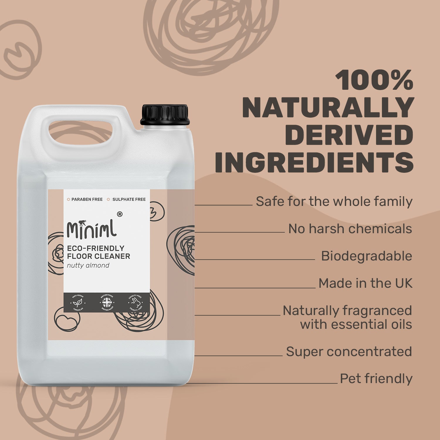 Floor Cleaner - Nutty Almond - Bulk Refill (200 Washes)