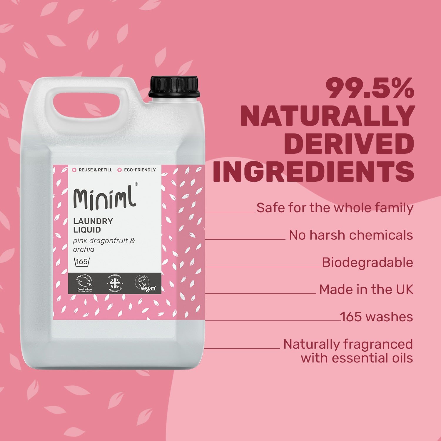 Laundry Liquid - Pink Dragonfruit + Orchid - Bulk Refill (165 Washes)