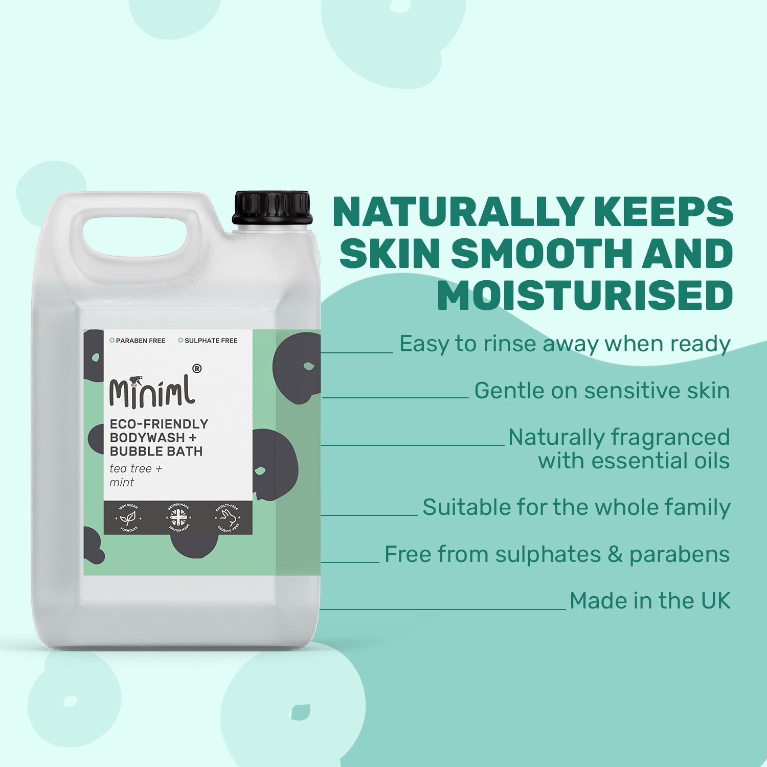 Bodywash + Bubblebath - Tea Tree + Mint - Bulk Refill
