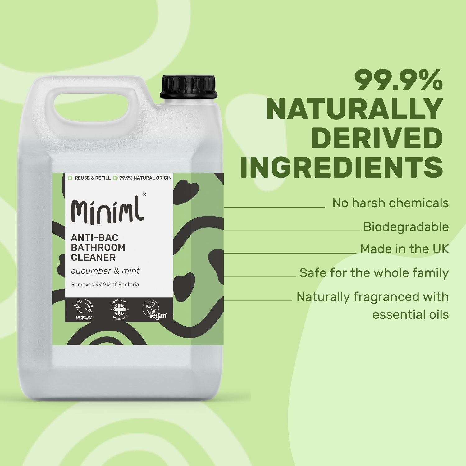Anti-Bac Bathroom Cleaner - Cucumber + Mint - Bulk Refill
