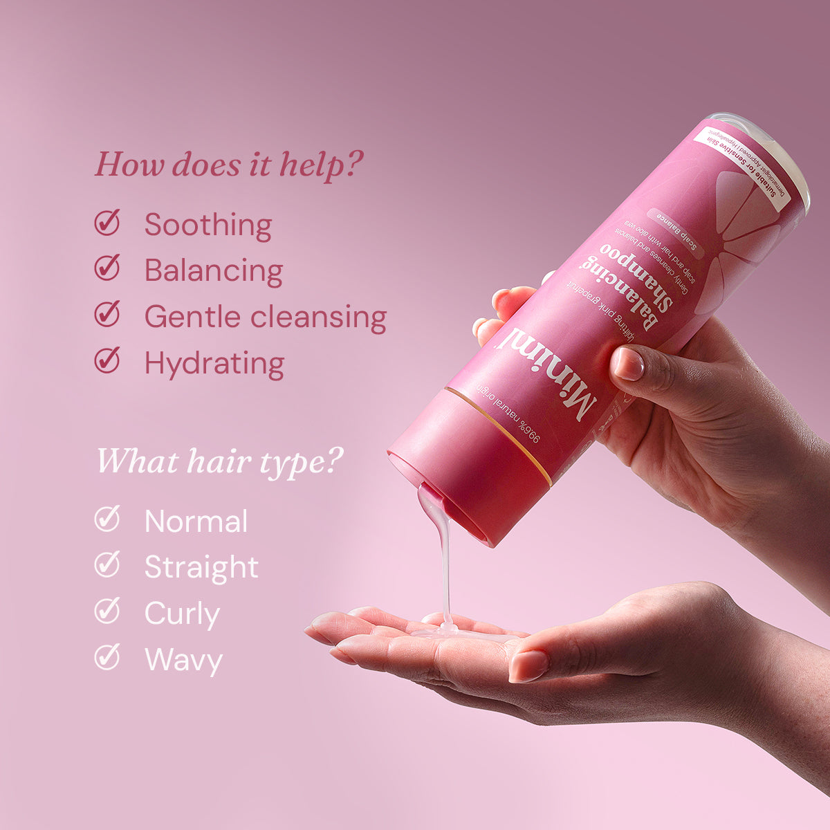 Balancing Shampoo + Conditioner - Uplifting Pink Grapefruit