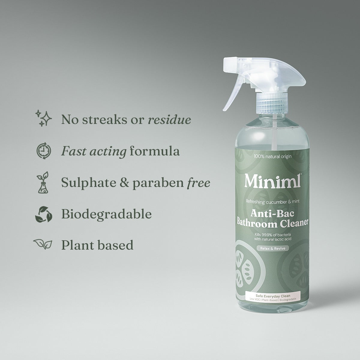 Anti-Bac Bathroom Cleaner - Refreshing Cucumber + Mint