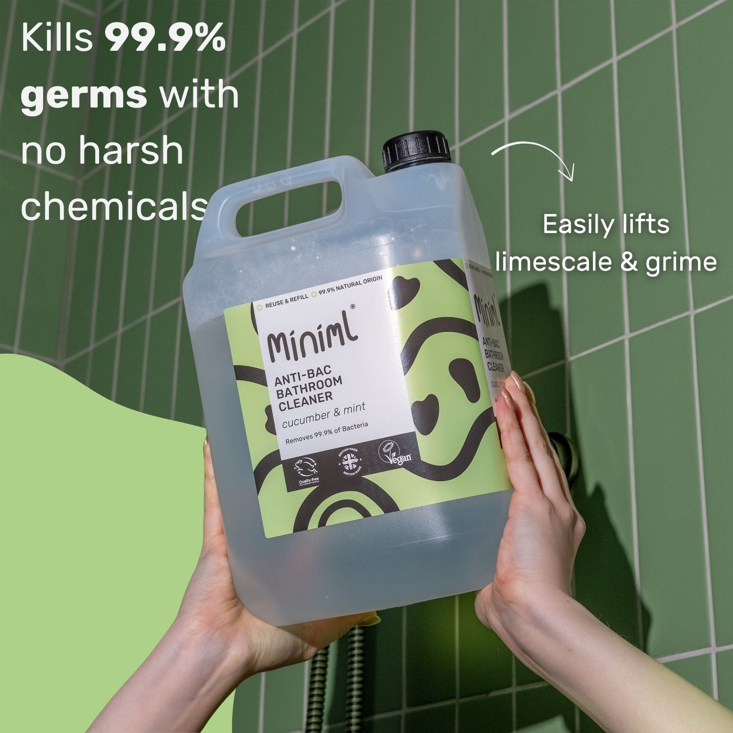 Anti-Bac Bathroom Cleaner - Cucumber + Mint - Bulk Refill