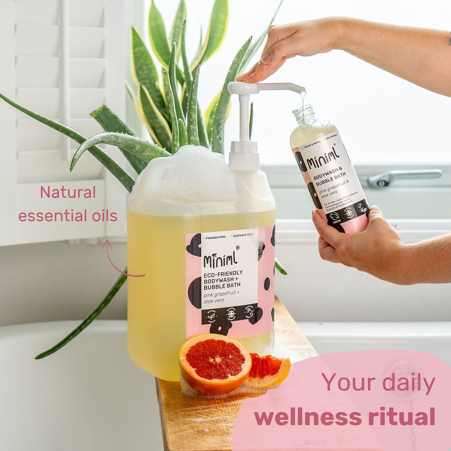 Bodywash + Bubblebath - Pink Grapefruit + Aloe Vera - Bulk Refill
