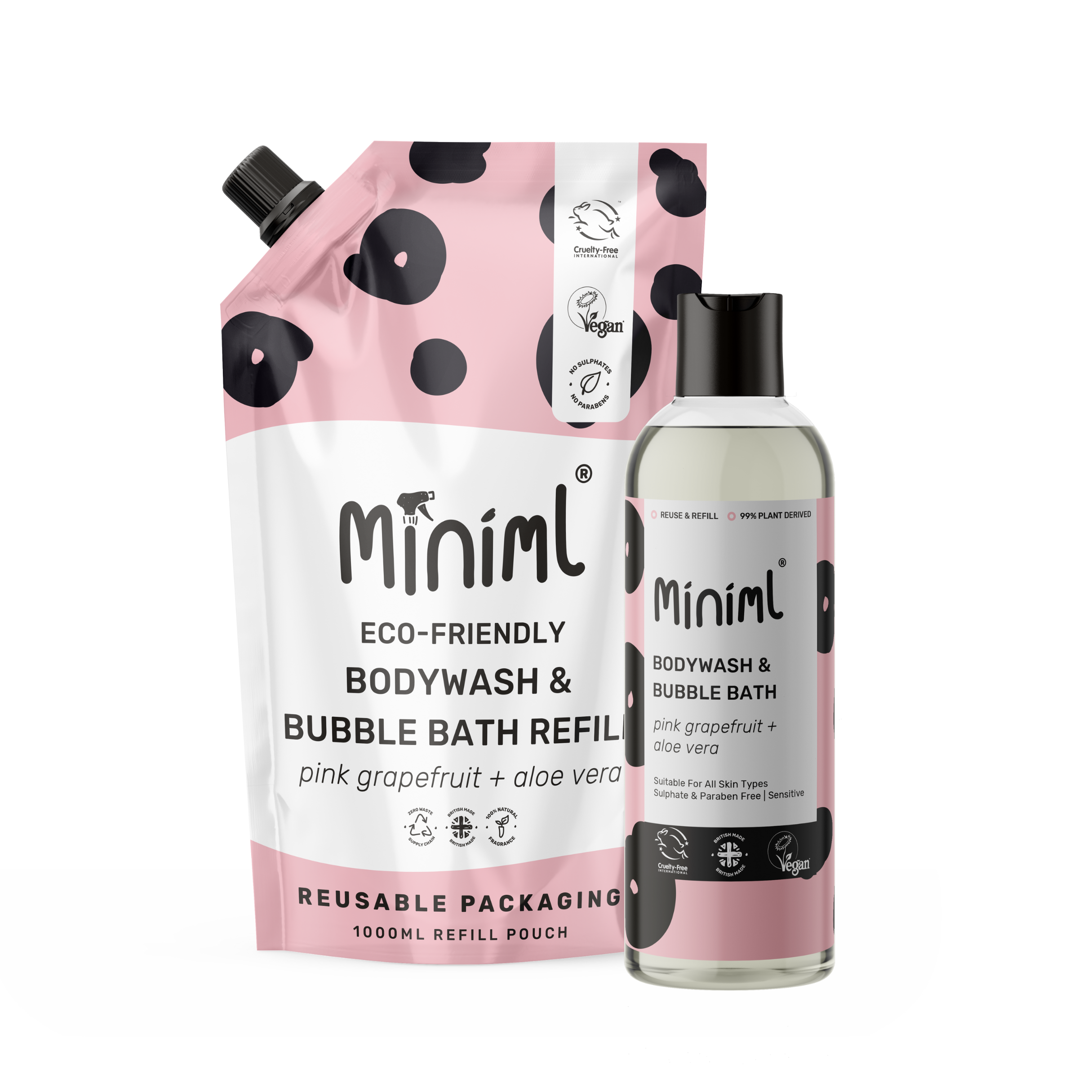 Bodywash + Bubblebath - Pink Grapefruit + Aloe Vera - Starter Kit