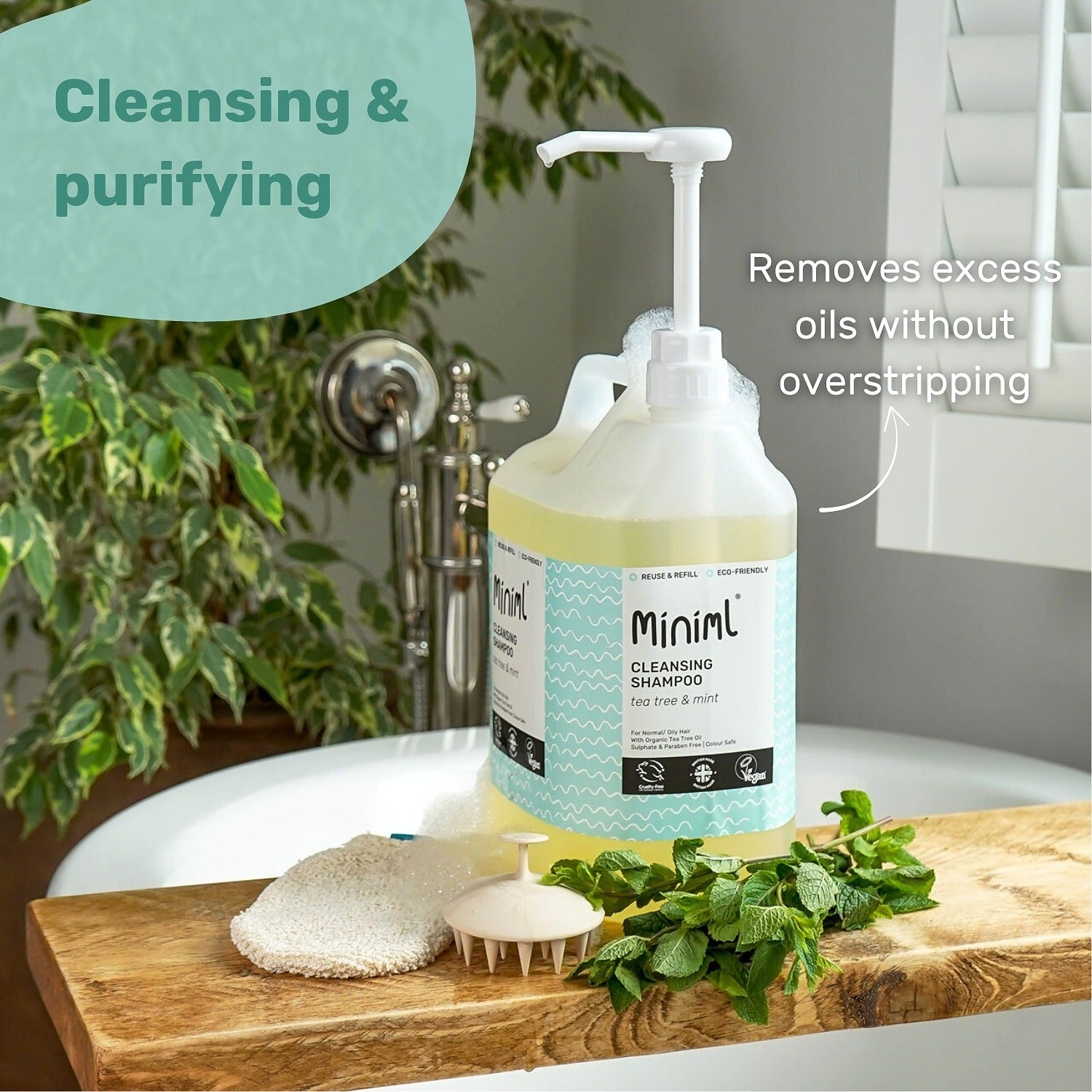 Cleansing Shampoo - Tea Tree + Mint - Bulk Refill
