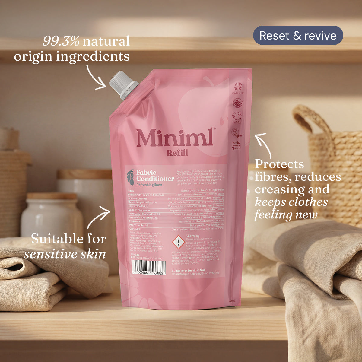 Fabric Conditioner - Refreshing Linen - 1L Refill (50 Washes)