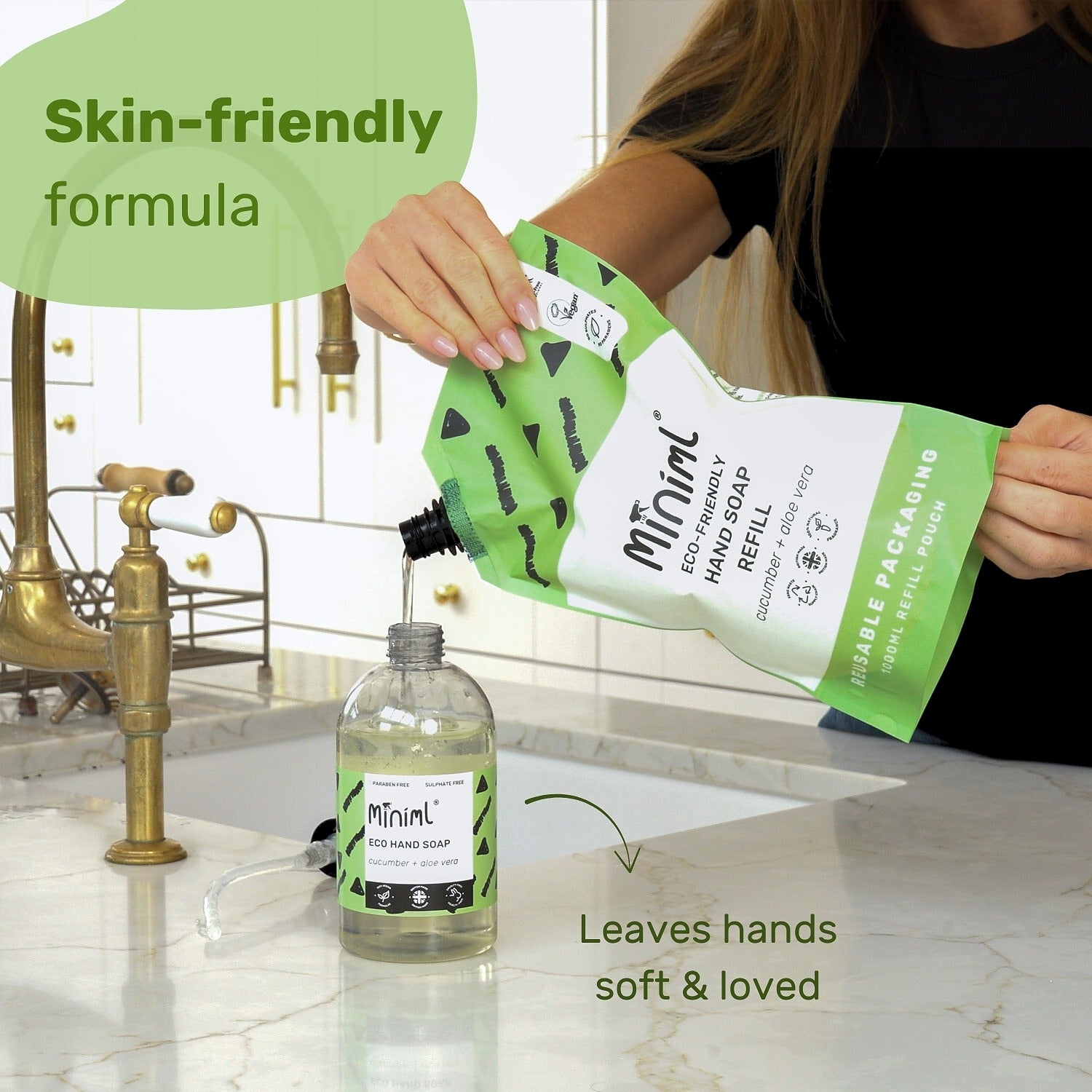 Hand Soap - Cucumber + Aloe Vera - 1L Refill