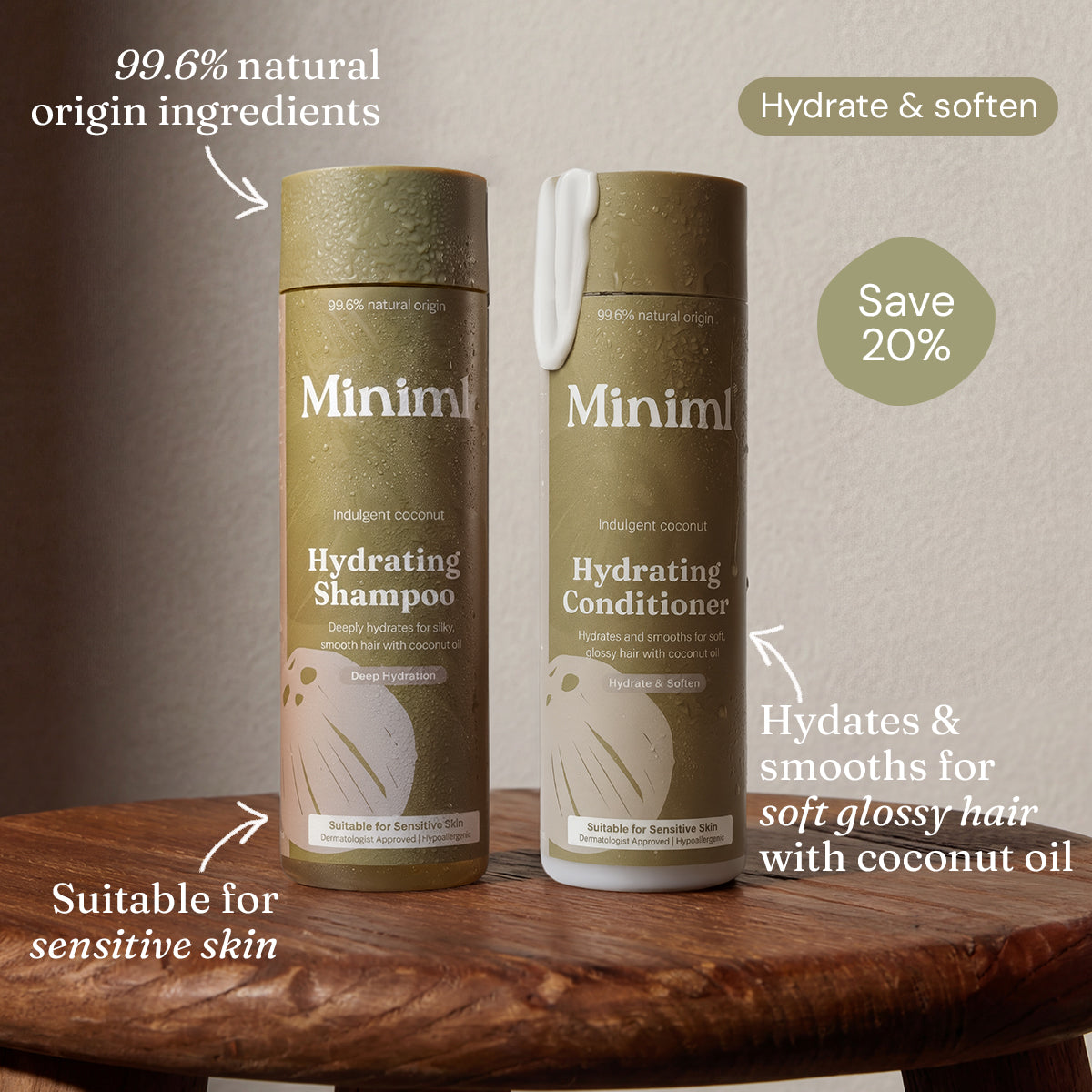 Hydrating Shampoo + Conditioner - Indulgent Coconut
