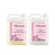Two bottles of Miniml laundry products on a white background