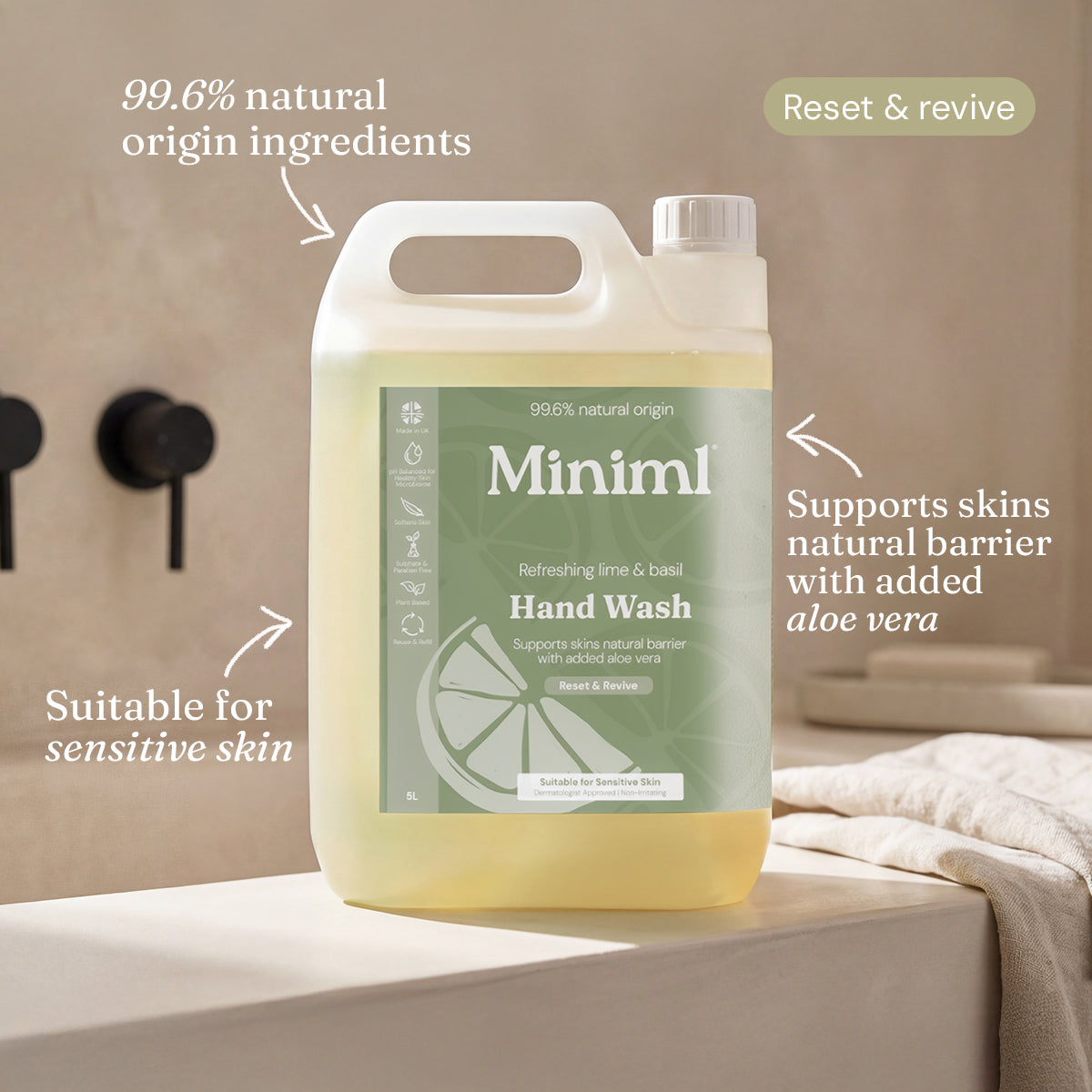 Hand Soap - Uplifting Lime & Basil - Bulk Refill