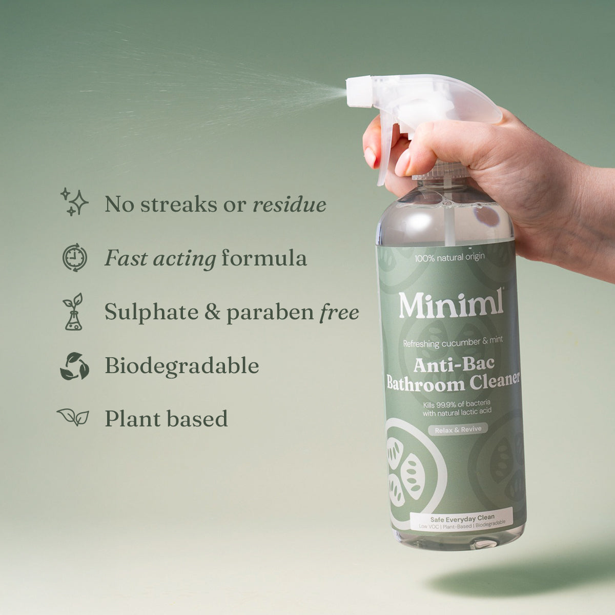 Anti-Bac Bathroom Cleaner - Refreshing Cucumber + Mint - Bulk Refill