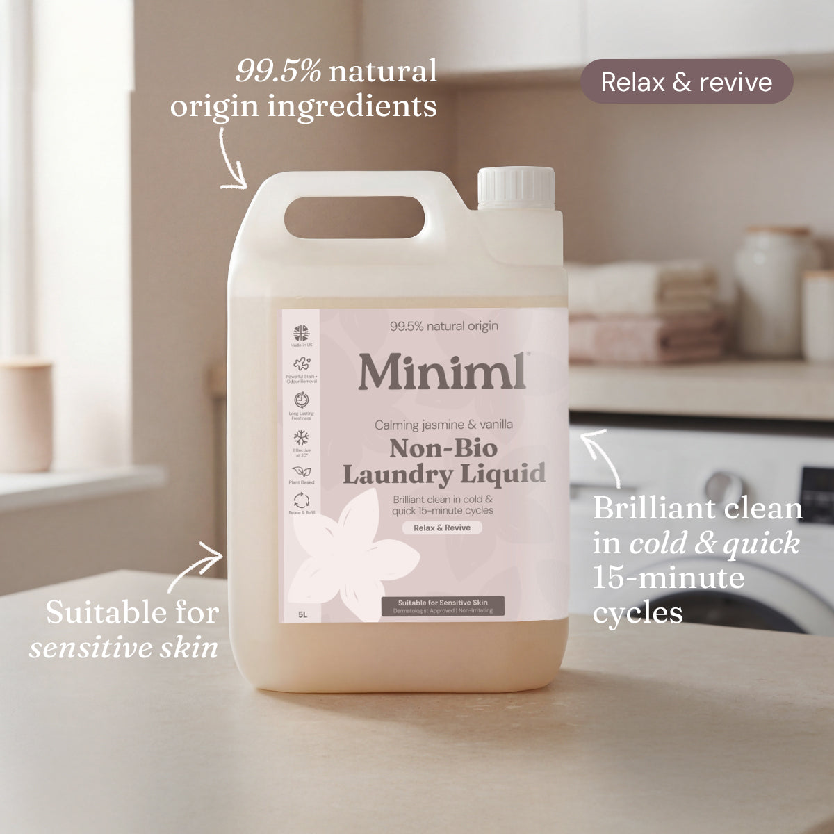 Laundry Liquid - Calming Jasmine + Vanilla - Bulk Refill (165 Washes)