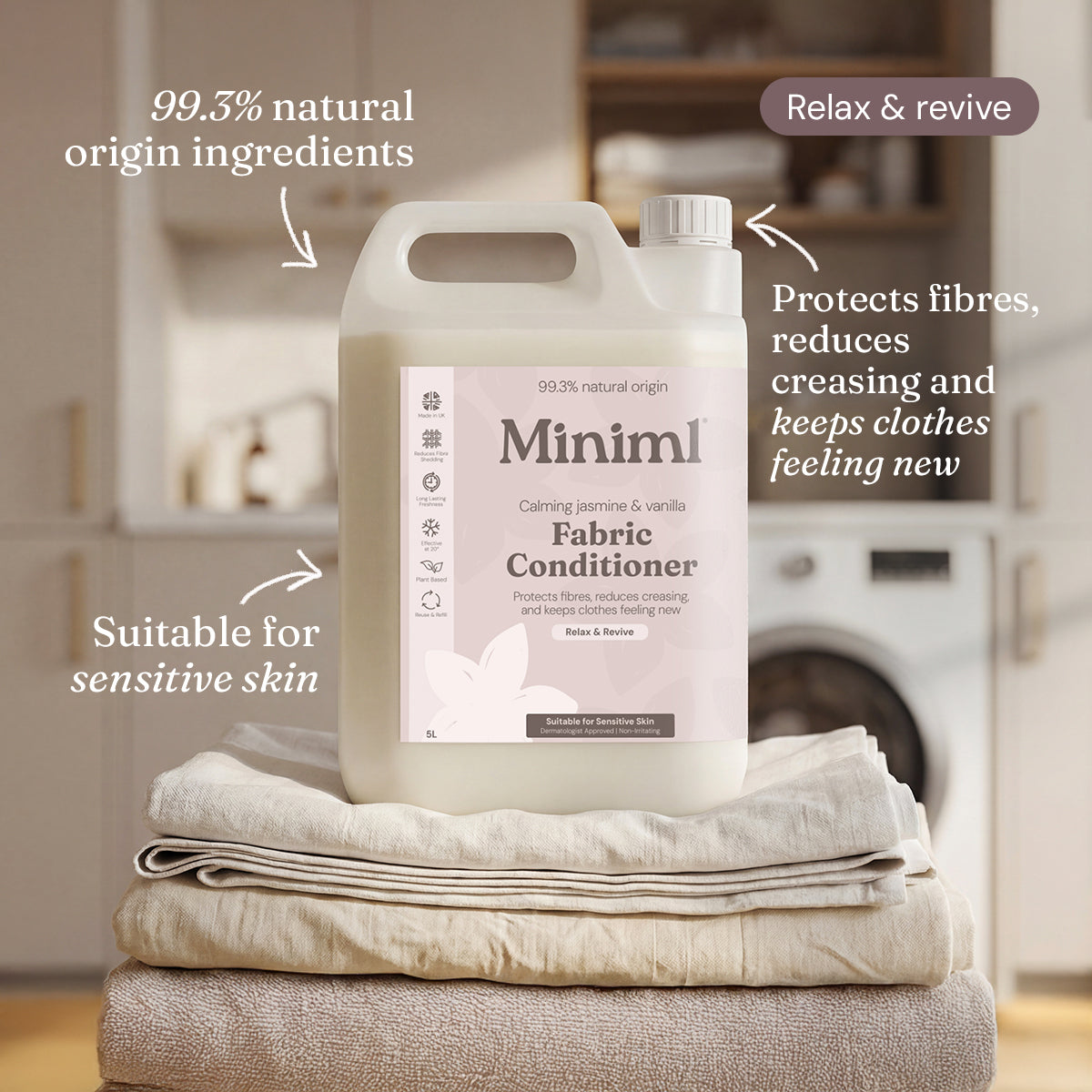 Fabric Conditioner - Calming Jasmine + Vanilla - Bulk Refill (250 Washes)