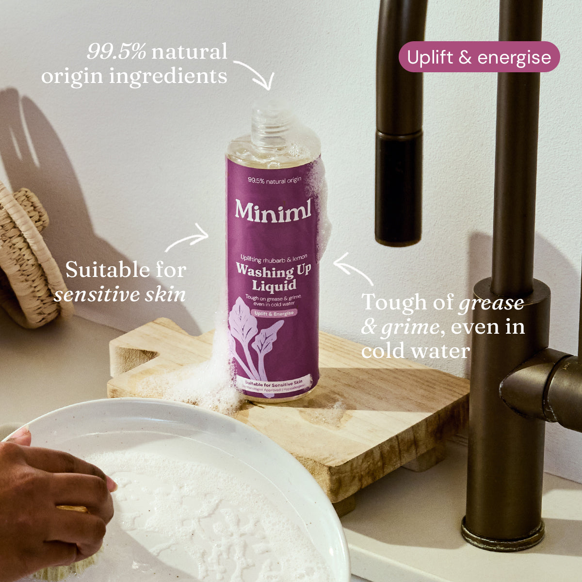 Washing Up Liquid - Uplifting Rhubarb + Lemon