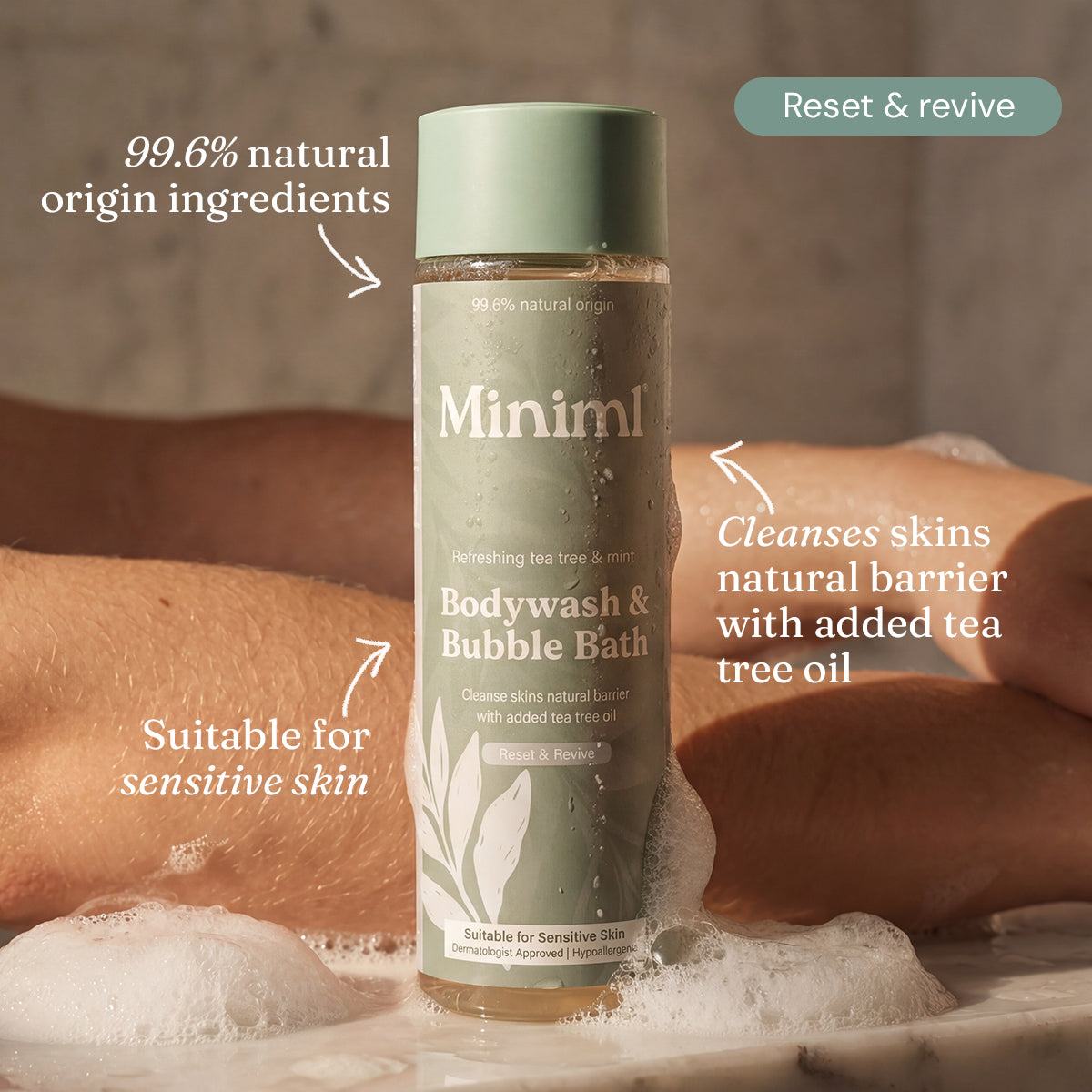 Bodywash + Bubblebath - Refreshing Tea Tree + Mint