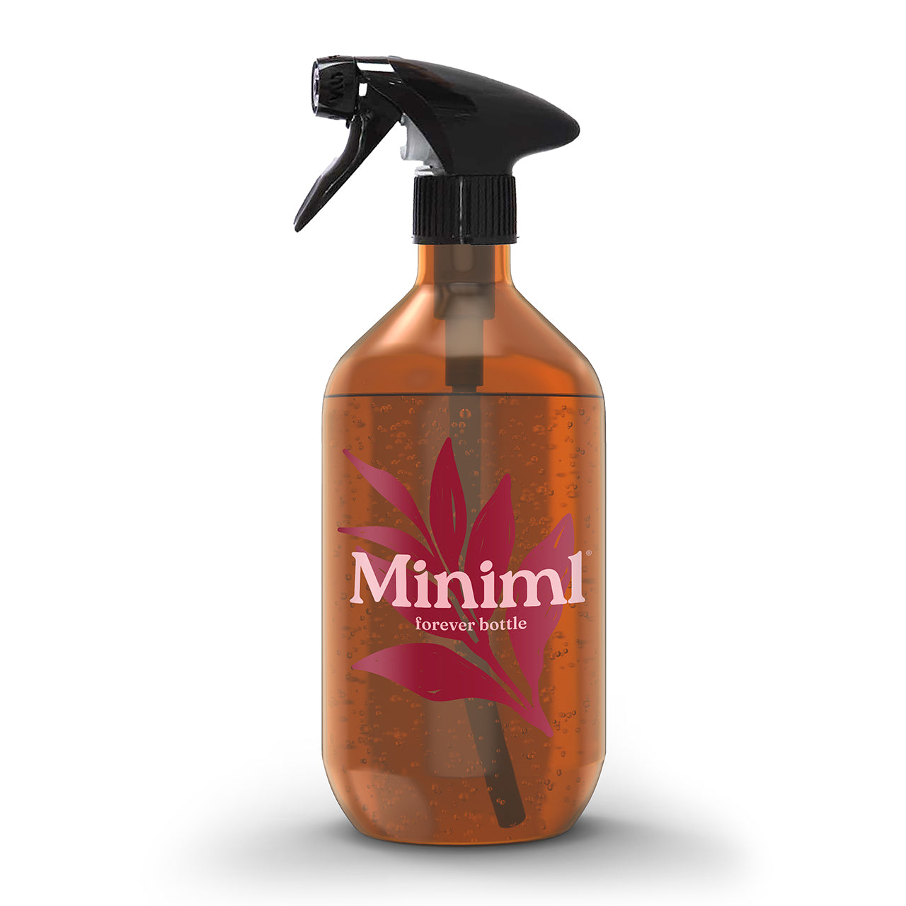 Reusable Amber Glass Bottle + Trigger Spray - 500ML