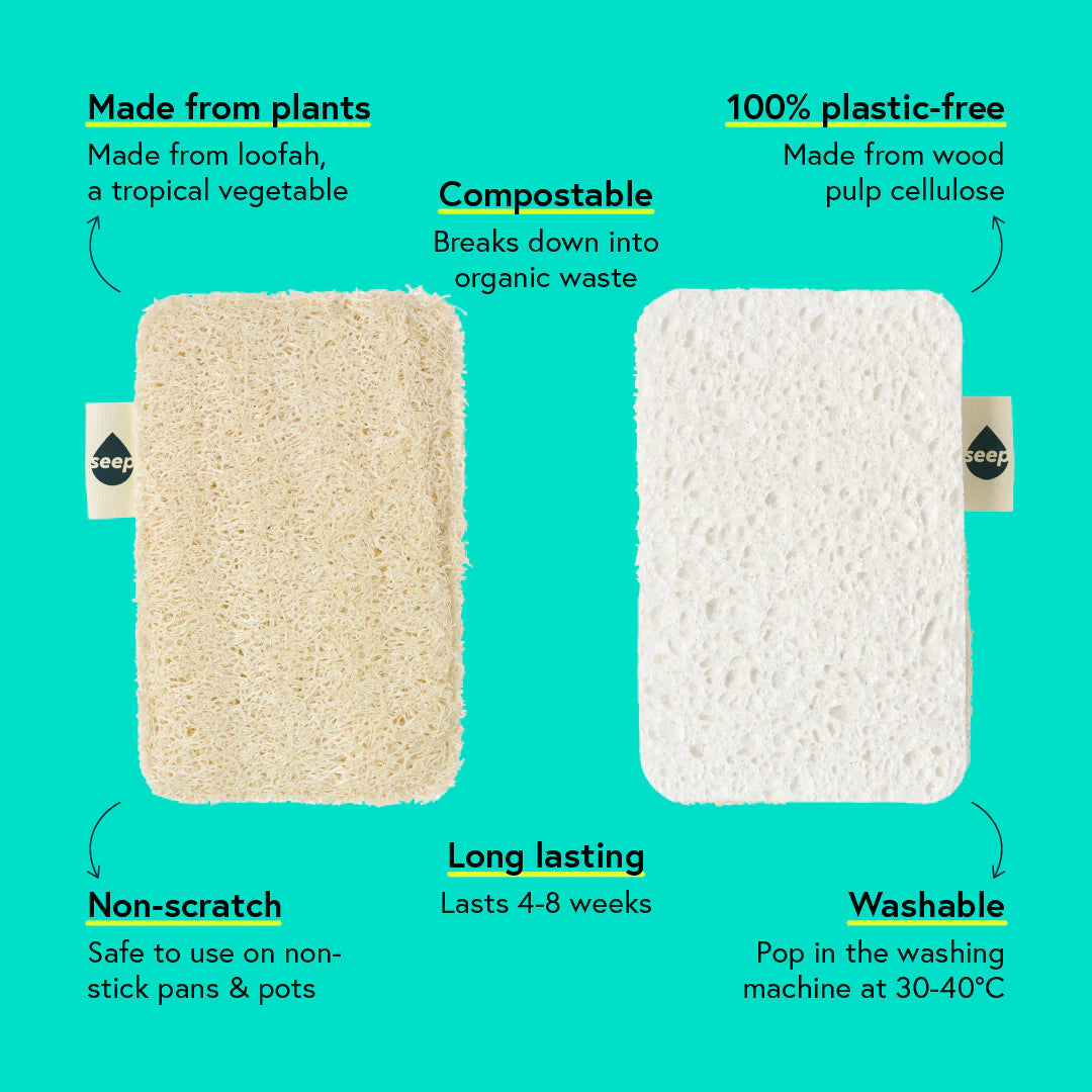 Seep Eco Sponge Scourers - Pack of 4