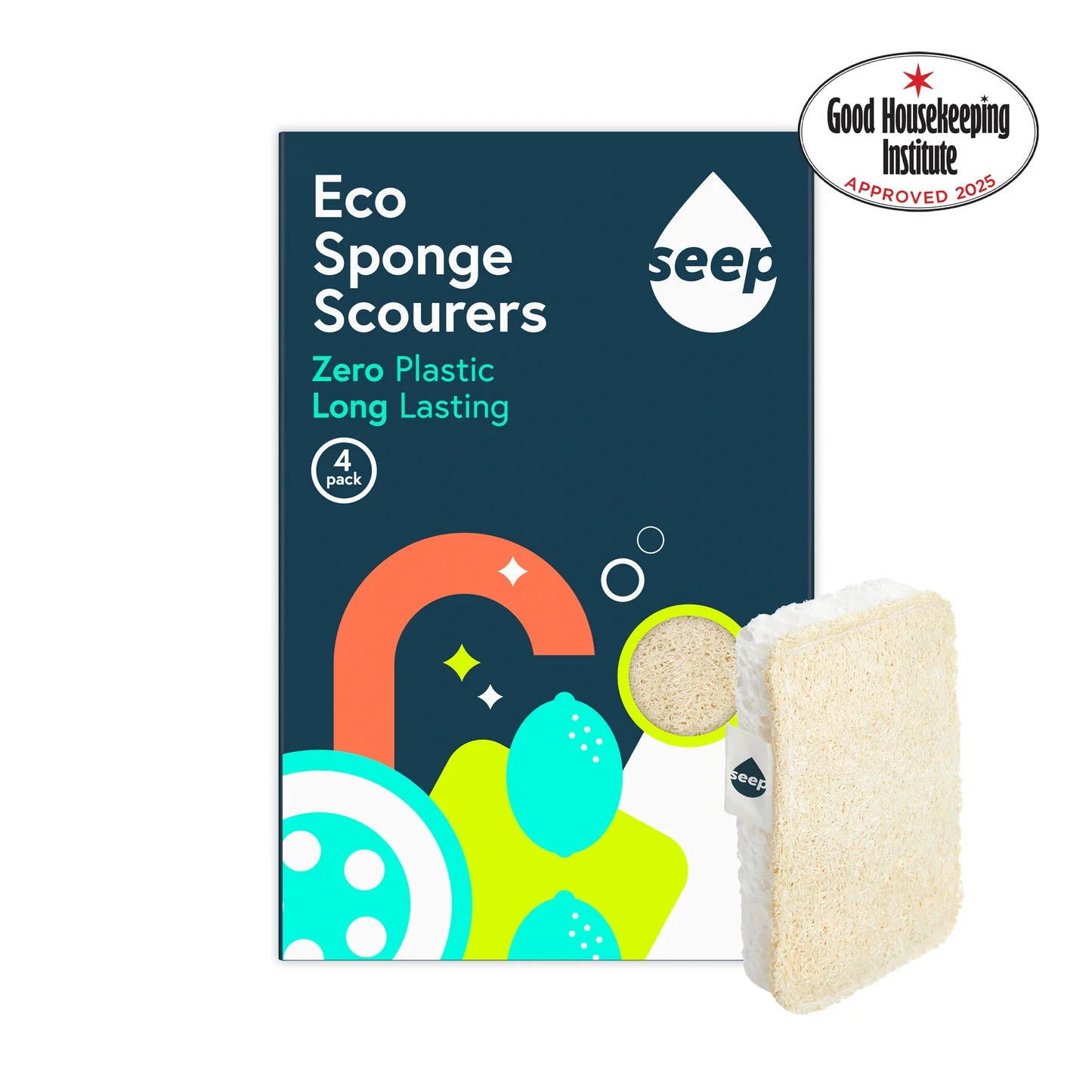 Seep Eco Sponge Scourers - Pack of 4