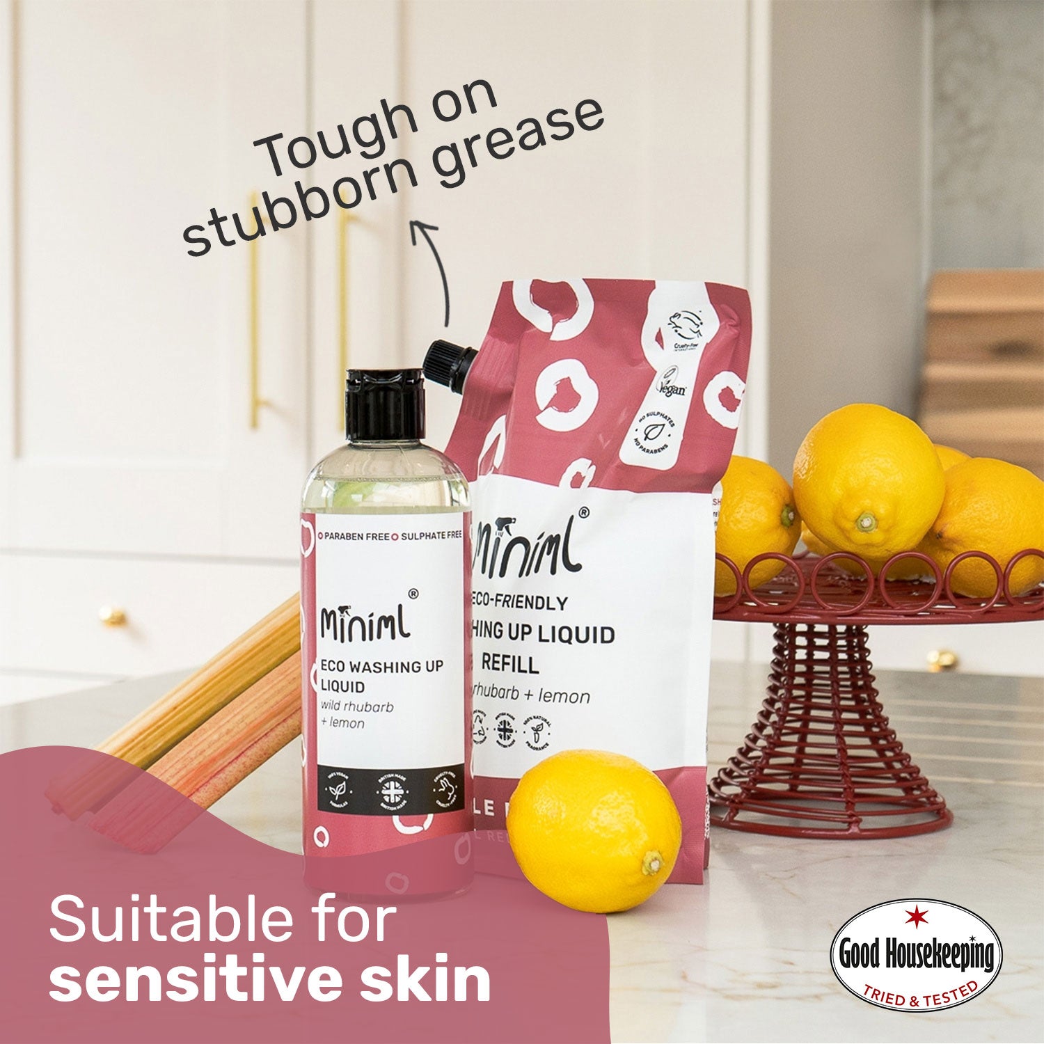 Washing Up Liquid - Wild Rhubarb + Lemon - 1L Refill