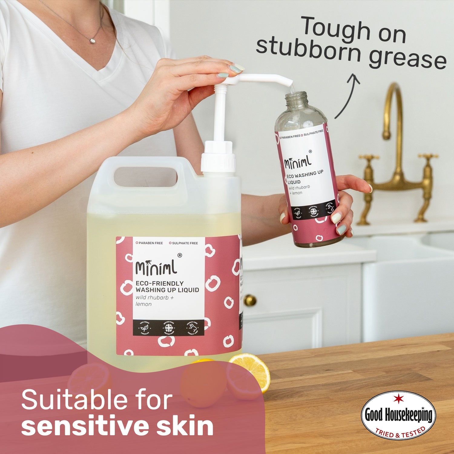 Washing Up Liquid - Wild Rhubarb + Lemon - Bulk Refill