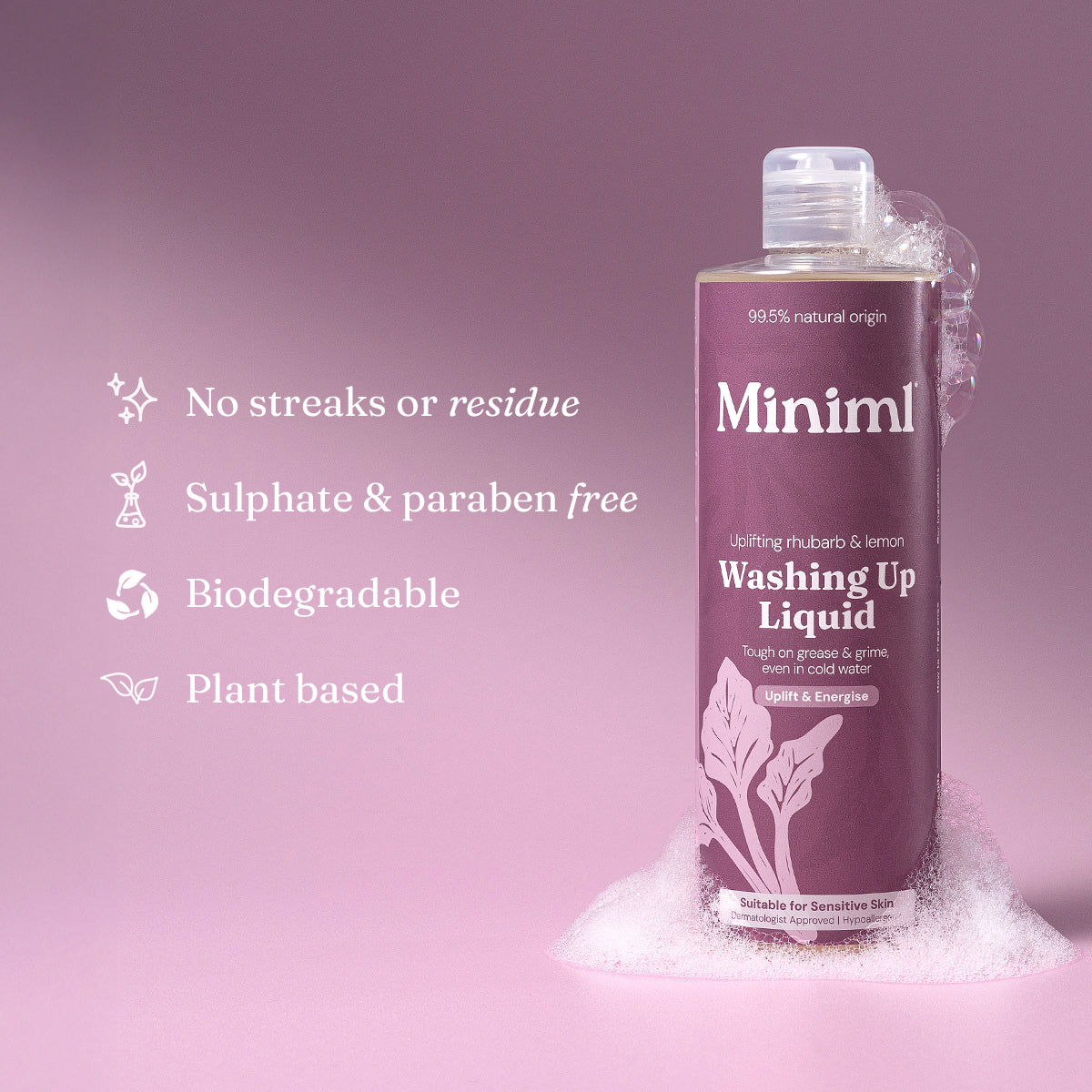 Washing Up Liquid - Wild Rhubarb + Lemon - 1L Refill